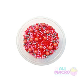 Sprinkles rojo plata 100gr