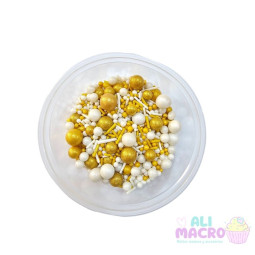 Sprinkles dorado blanco 100 gr