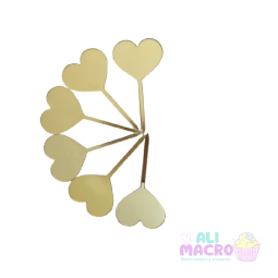 Topper acrilico corazon x6 und